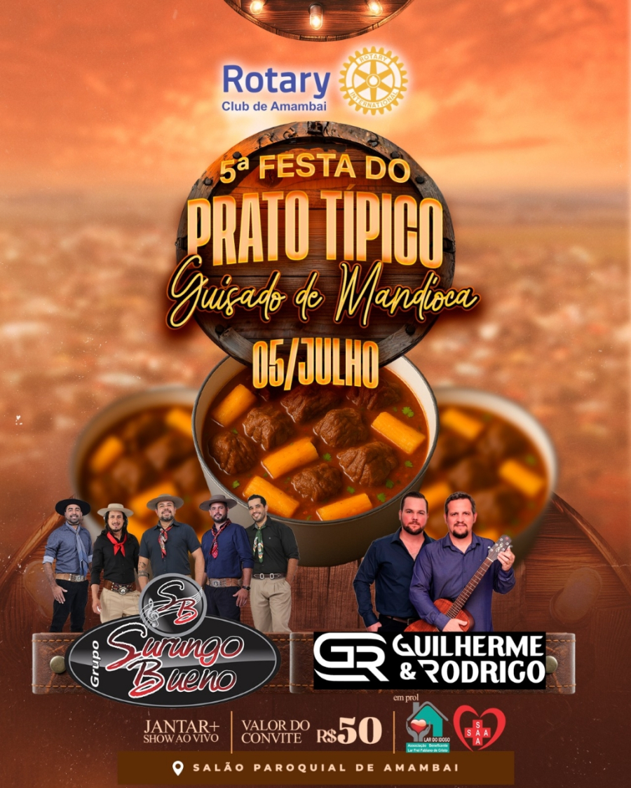 Tradição e solidariedade marcam a 5ª Festa do Prato Típico do Rotary Club de Amambai