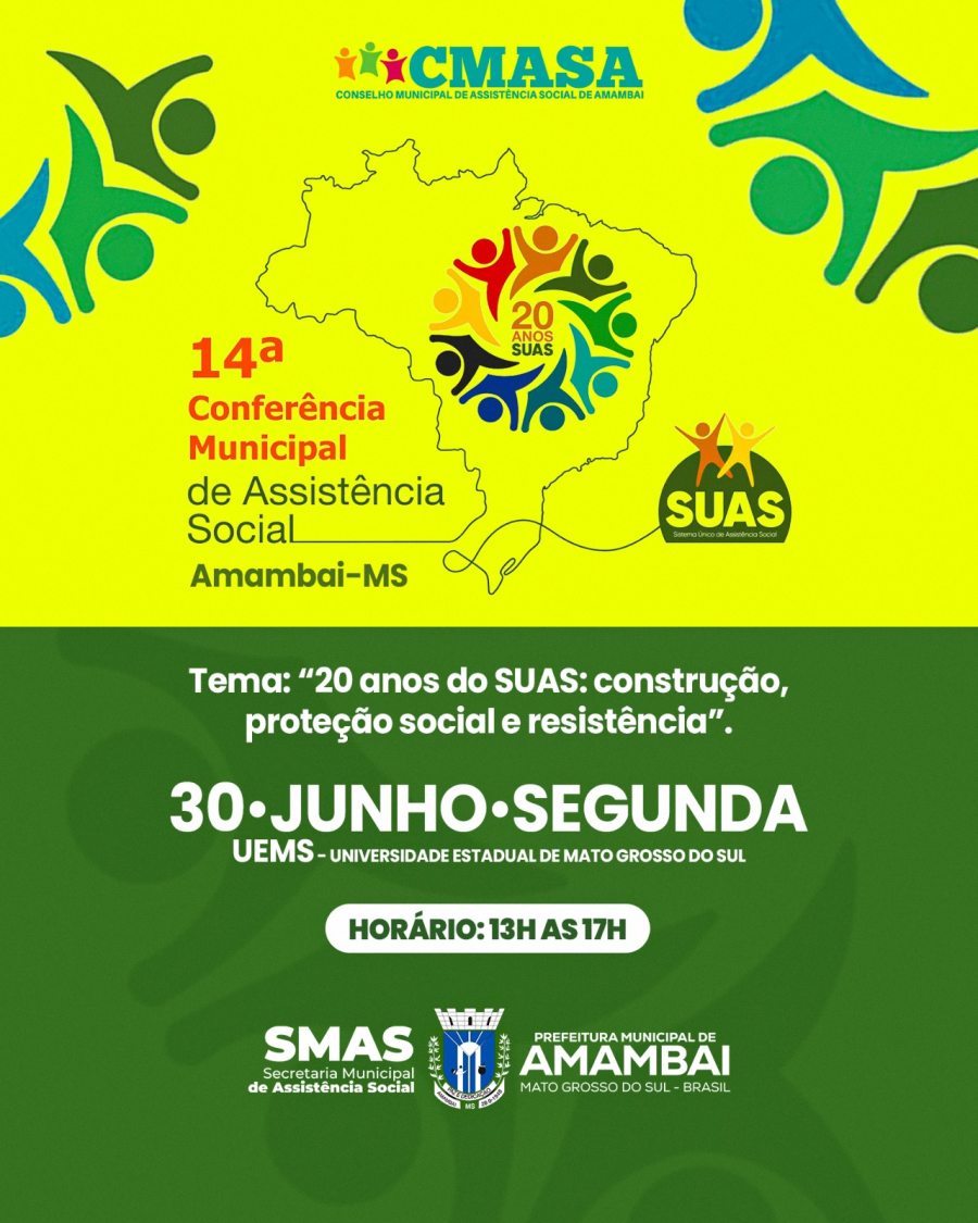Amambai realiza a 14ª Conferência Municipal de Assistência Social no dia 30 de junho